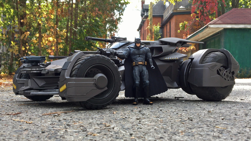 At two feet long, this is a massive Batmobile toy that’s even large enough for a seven-inch tall caped crusader to ride inside.